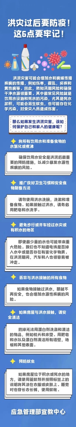 洪灾过后要防疫，这6点要牢记！