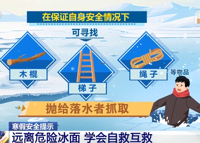 结冰的湖面可能暗藏风险 收好这份防范自救指南