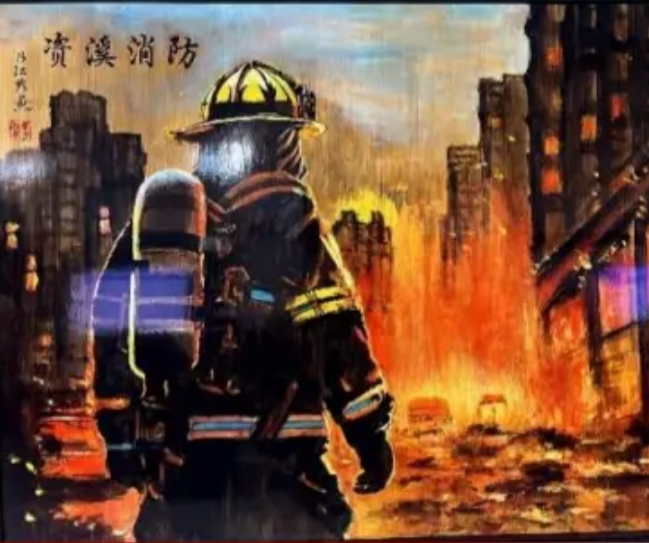 油画《逆行者》