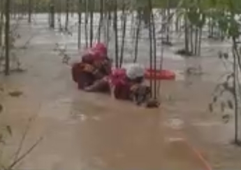 【新闻直播间】广西南宁暴雨来袭致两名老人被困 消防紧急营救