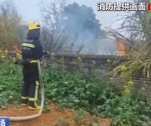 【新闻直播间】儿童玩火放炮引发火灾 消防及时救援